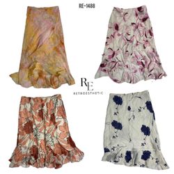 Y2K Soft Floral Poly Skirts (RE-1488)
