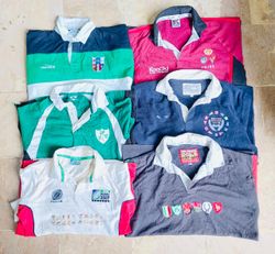Lot de 10 maillots de rugby vintage de club