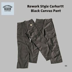 Rework Style Carhartt Schwarze Canvas-Hosen