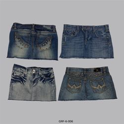 Y2K Streetcore | Klassische Denim-Mini-Röcke (GRF-..