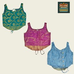 SS25 Upcycled Banarasi Rückenschnür-Corsettop
