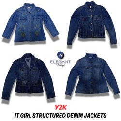 Y2k It Girl Structured Denim Jackets - EV0033