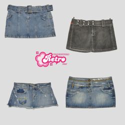 Y2k Einzigartige Denim-Minirocke (Juli-08)