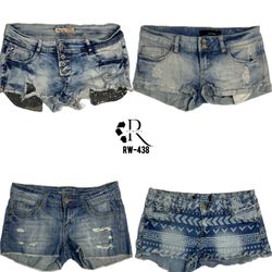 Y2K Retro Style Denim Micro Mini Shorts (RW-163)