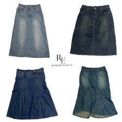 Jupes en jean mini de l'ère Britney Y2K (RE-1500)
