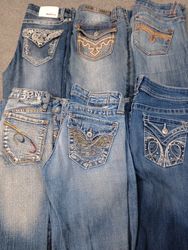 HD1036 Jeans évasés pour femmes embellis Y2K