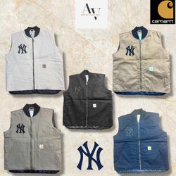 Carhartt rework style yankees carhartt Vest jacket..
