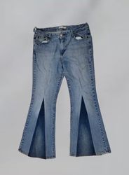 Upcycled Levi's Two Toned Denim Flared Jeans