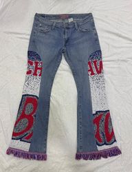 Upcycled Tapestry Patch Denim Jeans