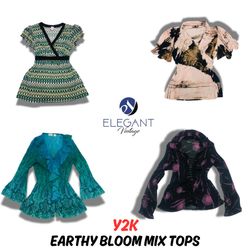 Y2k Earthy Bloom Cami Tops - EV0628