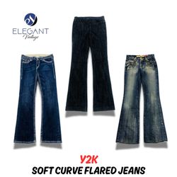 Y2k Soft Curve Flared Jeans - 0633