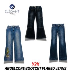 Y2k Angelcore Bootcuts Flared Jeans - EV0634
