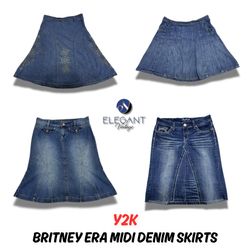 Y2K Britney Ära Midi-Jeansröcke - EV0071