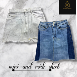 Saia mini e midi de denim