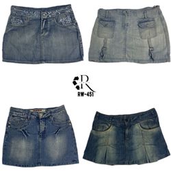 Y2k unique mini Denim skirts(RW-451)