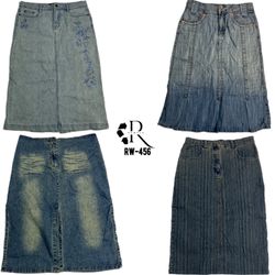 Y2K IT Girl Denim Midi Skirts (RW-456)