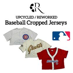 Upcycled Baseball Cropped Jersey's Top!