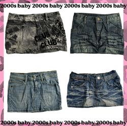 Y2K klassische Denim Mini-Röcke-038