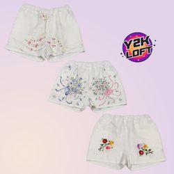 SS25 Upcycled Table Clothes Floral Short..