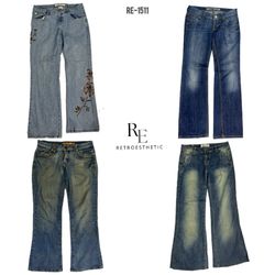 Y2K IT Girl Denim Unique Jeans (RE-1511)