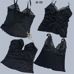 Y2K Black Gothic Cami Tops (AA-159)