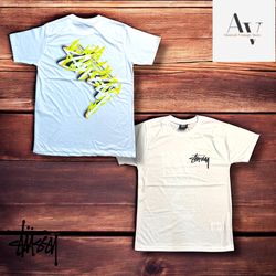 Stussy rielaborato stile maglietta gialla Stussy