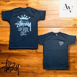 Stussy überarbeitet Stil alte Schule schwarze T-Sh..