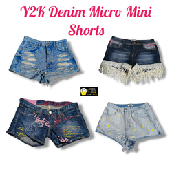 Shorts Micro Mini in Denim Y2K
