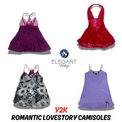 Y2k Romantic LoveStory Cami Tops - EV0648