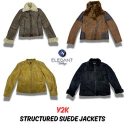 Y2k Structured Suede Jackets - EV0075