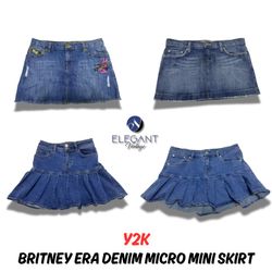 Y2k Britney Era Denim Micro Mini Skirts - EV0082