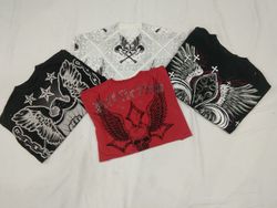 T-shirts en coton vintage à impression de skull CR..