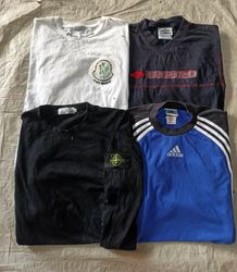 camisetas da marca Moncler e mistura vintage