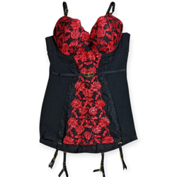 SAY#235 Y2K Babydoll Corset Lingerie – Red Floral ..