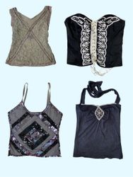 Fairy Grunge Vintage Y2K Oberteile Set (TS:614)