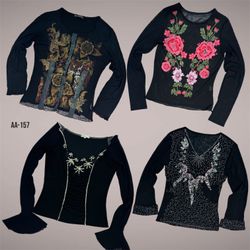 Y2K Black Gothic Full Sleeve Tops (AA-157)