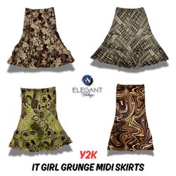 Y2k It Girl Grunge Midi Skirts - EV0090