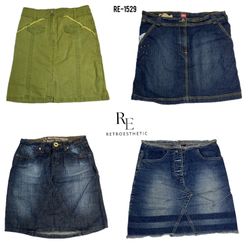 Y2K Unique Denim Midi Skirts (RE-1529)