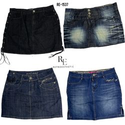 Y2K Britney Era Denim Mini Skirts (RE-1537)