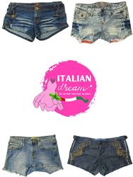 Shorts en denim micro mini signature Y2K