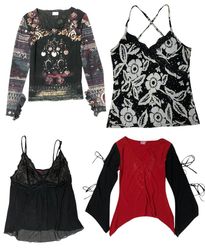 Y2K X Goth Tops S-1186
