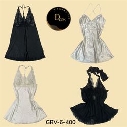 Schwarz & Weiß Halterneck Schlafkleid – Elegant, R..