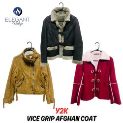 Y2k Vice Grip Afghan Coat - EV0662