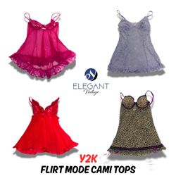 Y2k Flirt Mode Cami Tops - EV0668