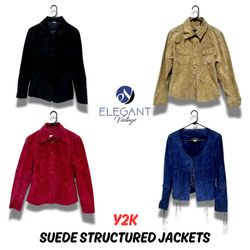 Y2k Wildleder Strukturierte Jacken - EV0102