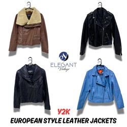 Y2K Europäischer Stil Lederjacken - EV0110
