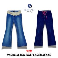 Jeans de campana de mezclilla de la era Y2K de Par..