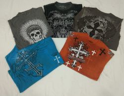 CR4542 Vintage Printed Skull T-Shirts