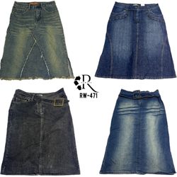 Y2K IT Girl Denim midi Skirts (RW-236)