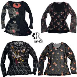 Y2K All black Gothic Full sleeves(RW-475..